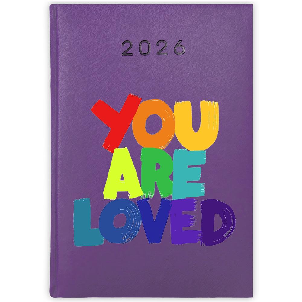 You are loved kalendarz książkowy a5 2026 kolor fioletowy
