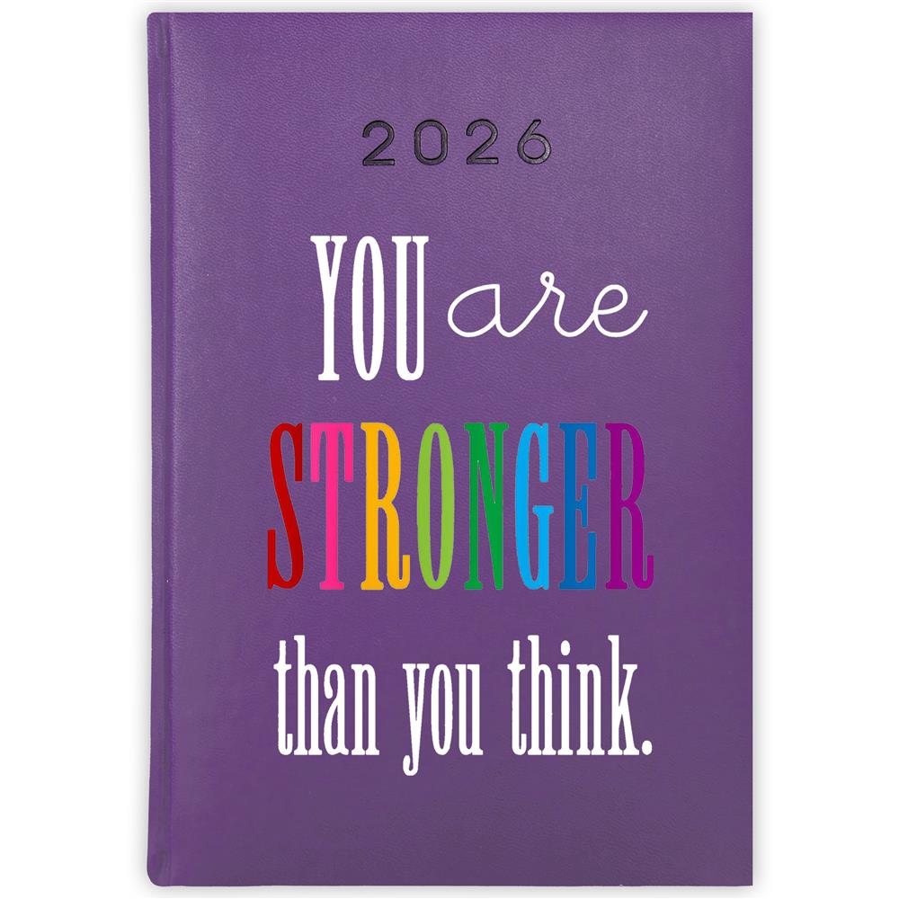 You are stronger than you think kalendarz książkowy a5 2026 kolor fioletowy