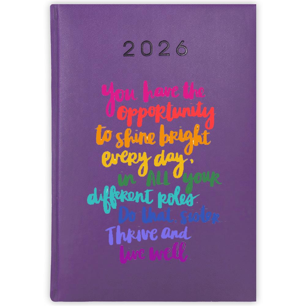 You have opportunity to shine bright kalendarz książkowy a5 2026 kolor fioletowy
