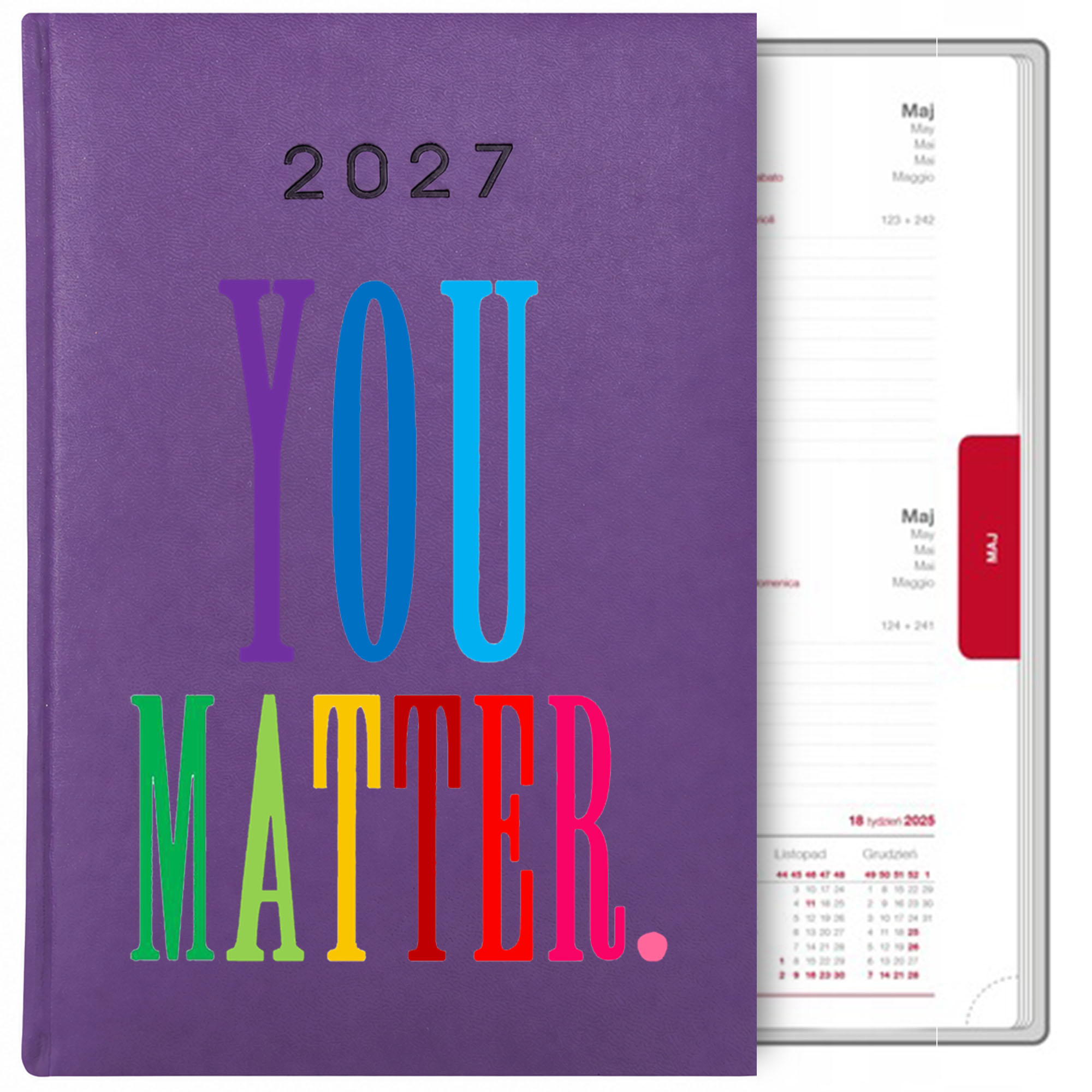 You matter kalendarz książkowy a5 2027 kolor fioletowy