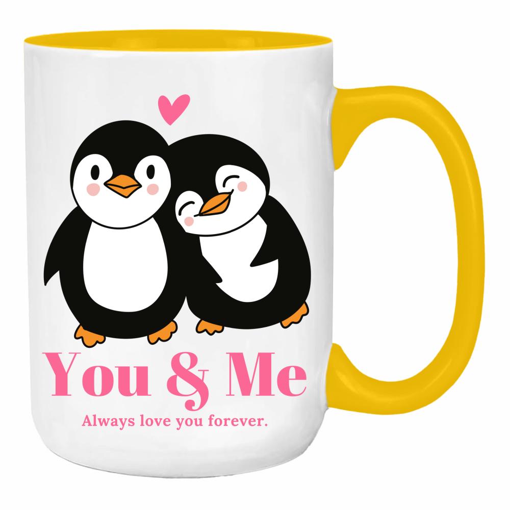 You & Me – Always love you forever duży kubek ucho kolor kolor żółty