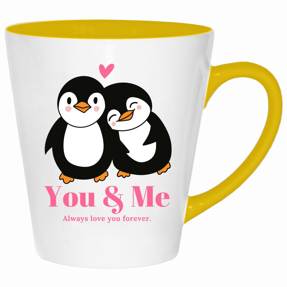 You & Me – Always love you forever kubek latte kolor żółtyy