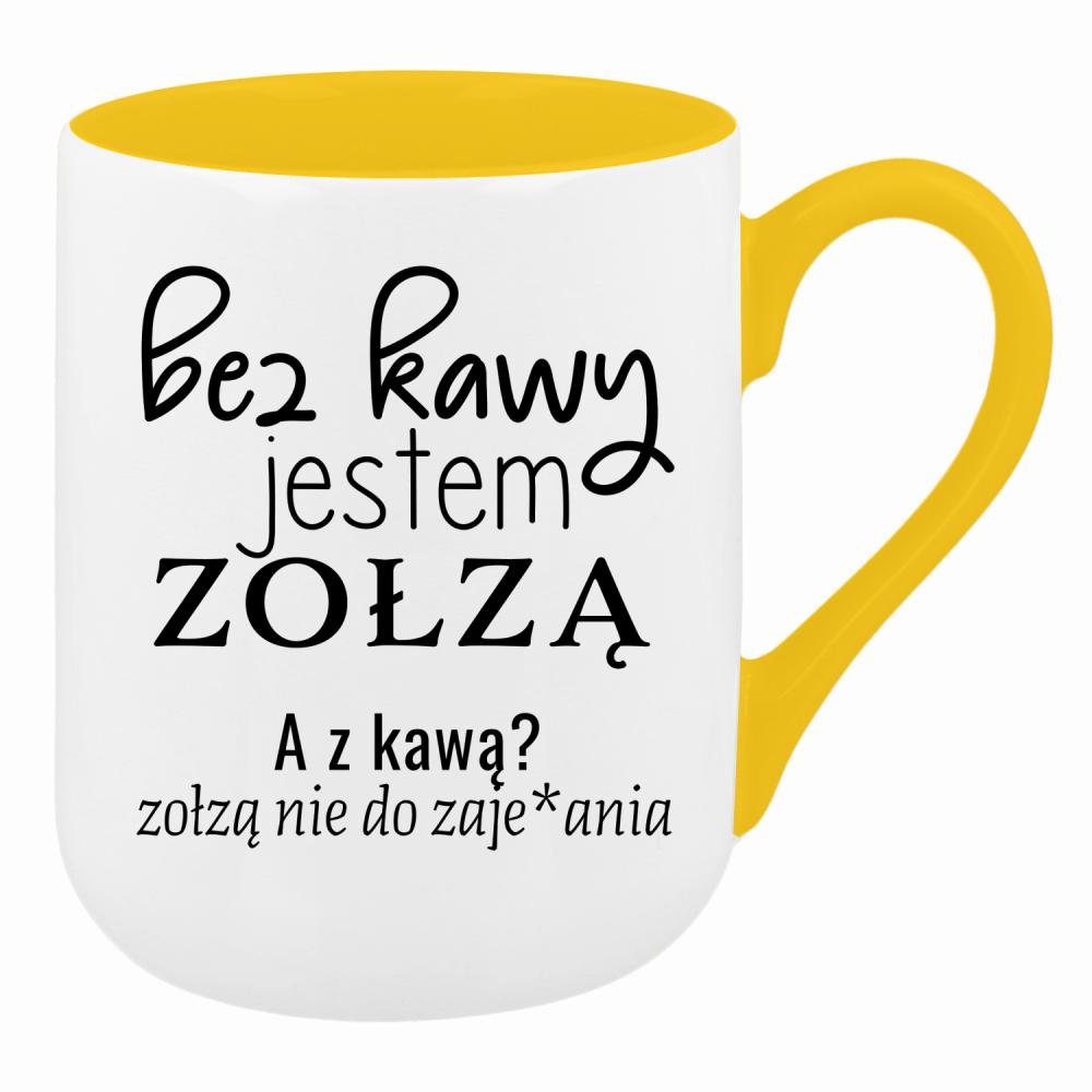 z kawą jestem zołzą nie do zaje#ania kubek coffee kolor żółty