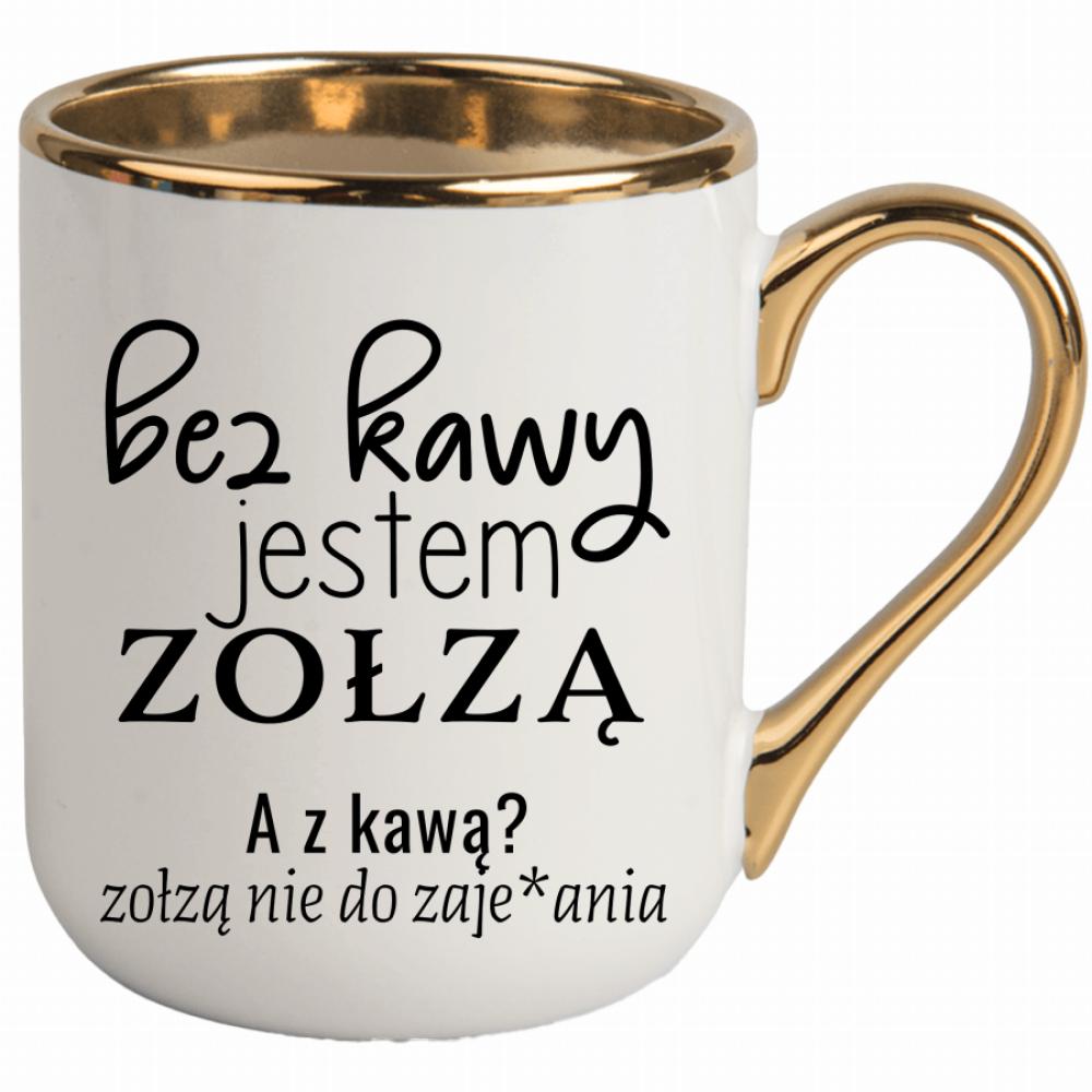 z kawą jestem zołzą nie do zaje#ania kubek elegant biały