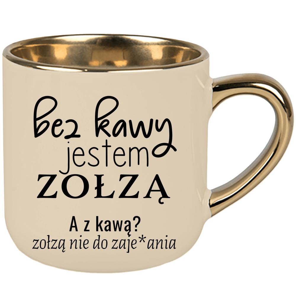 z kawą jestem zołzą nie do zaje#ania kubek elegant duży kolor kremowy