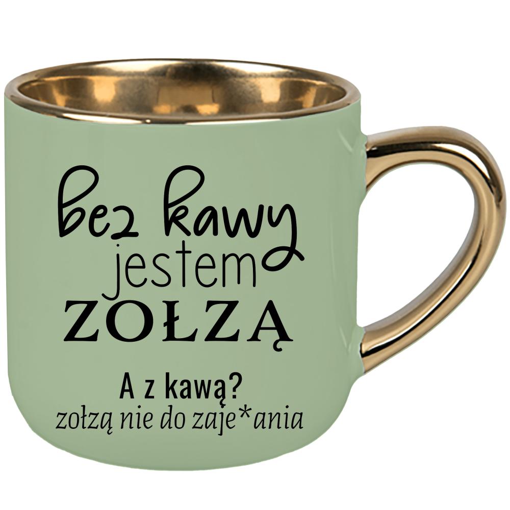 z kawą jestem zołzą nie do zaje#ania kubek elegant duży kolor zielony 2