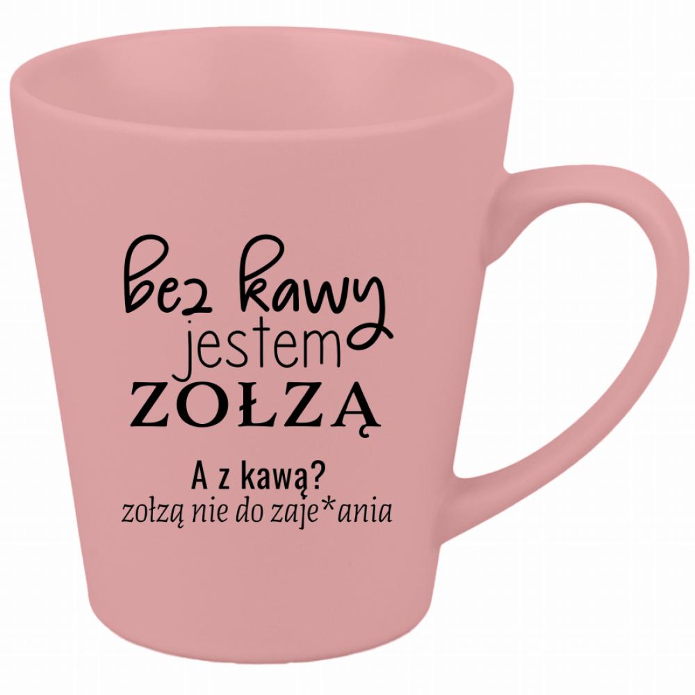 z kawą jestem zołzą nie do zaje#ania kubek latte matowy kolor niebieski 2