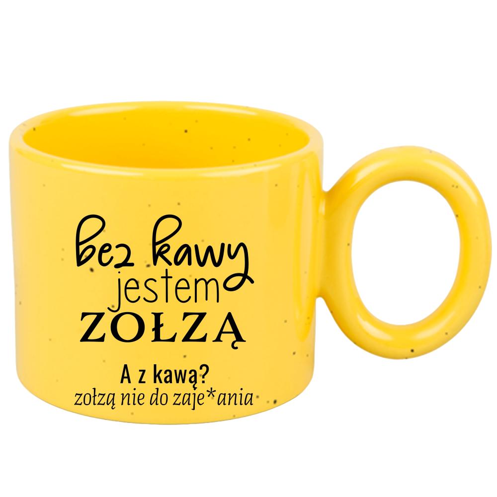 z kawą jestem zołzą nie do zaje#ania kubek ravenna żółty kolor niebieski 2