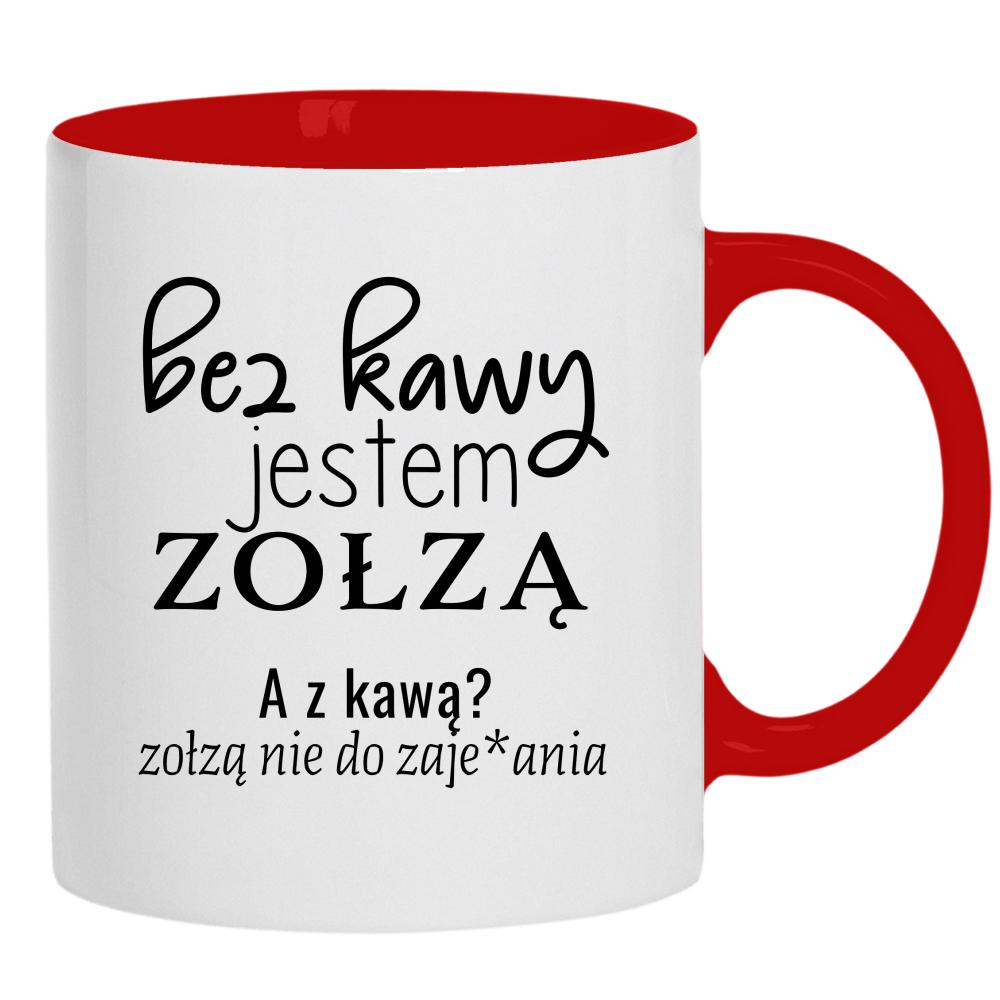 z kawą jestem zołzą nie do zaje#ania kubek ucho kolor kolor żółty matowy