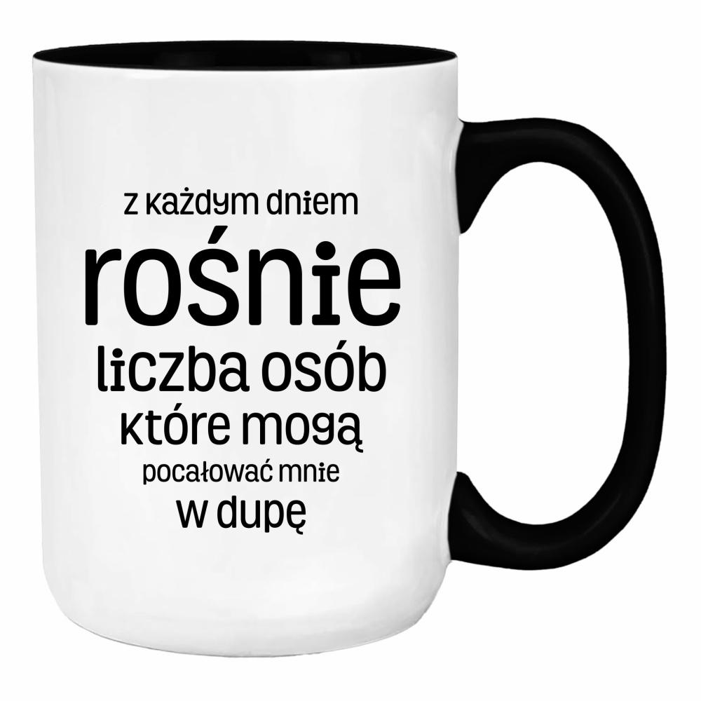 Z każdym dniem rośnie liczba osób duży kubek ucho kolor