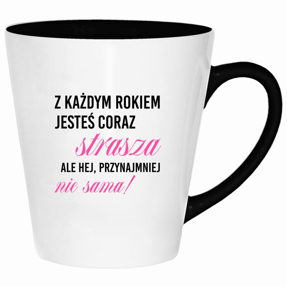 Z każdym rokiem jesteś coraz starsza kubek latte kolor czerwony