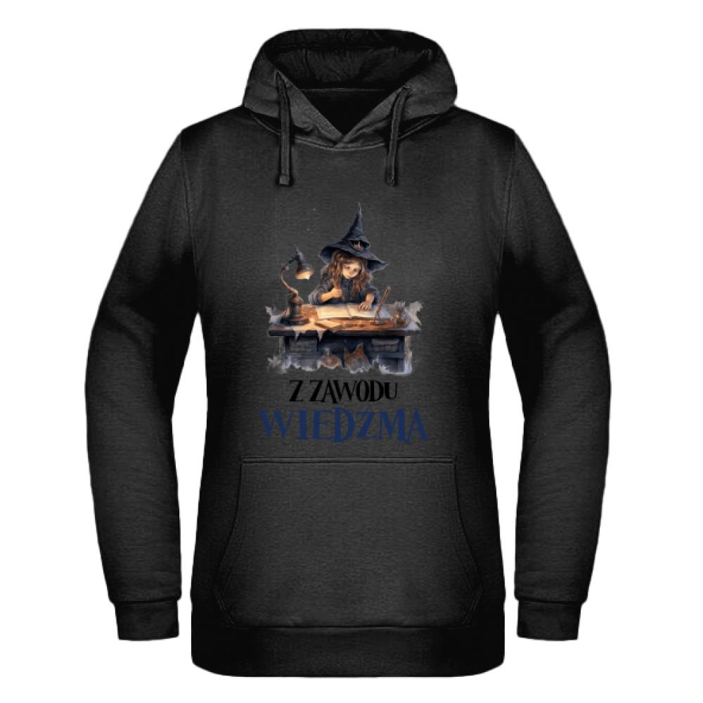 Z zawodu wiedźma? Brzmi jak praca marzeń! bluza damska z kapturem kolor navy