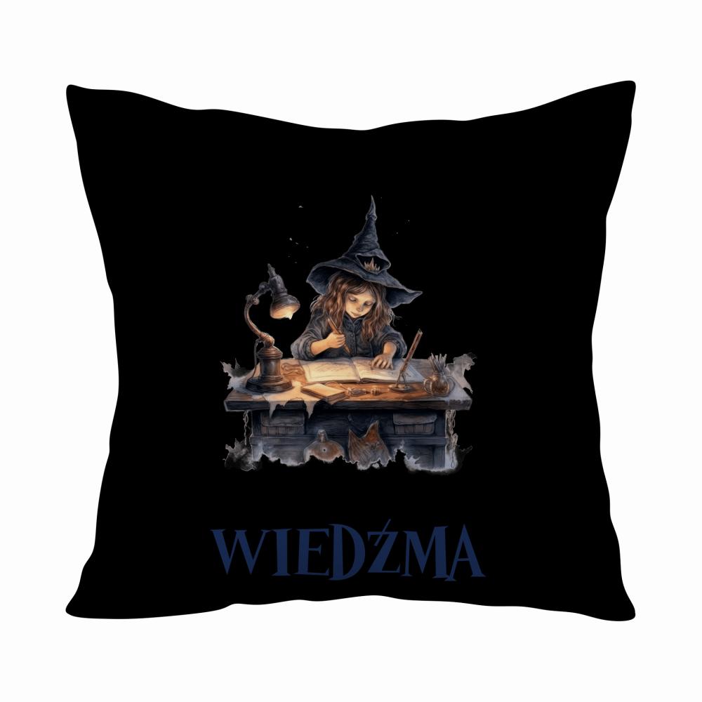 Z zawodu wiedźma? Brzmi jak praca marzeń! poduszka kolor różowy