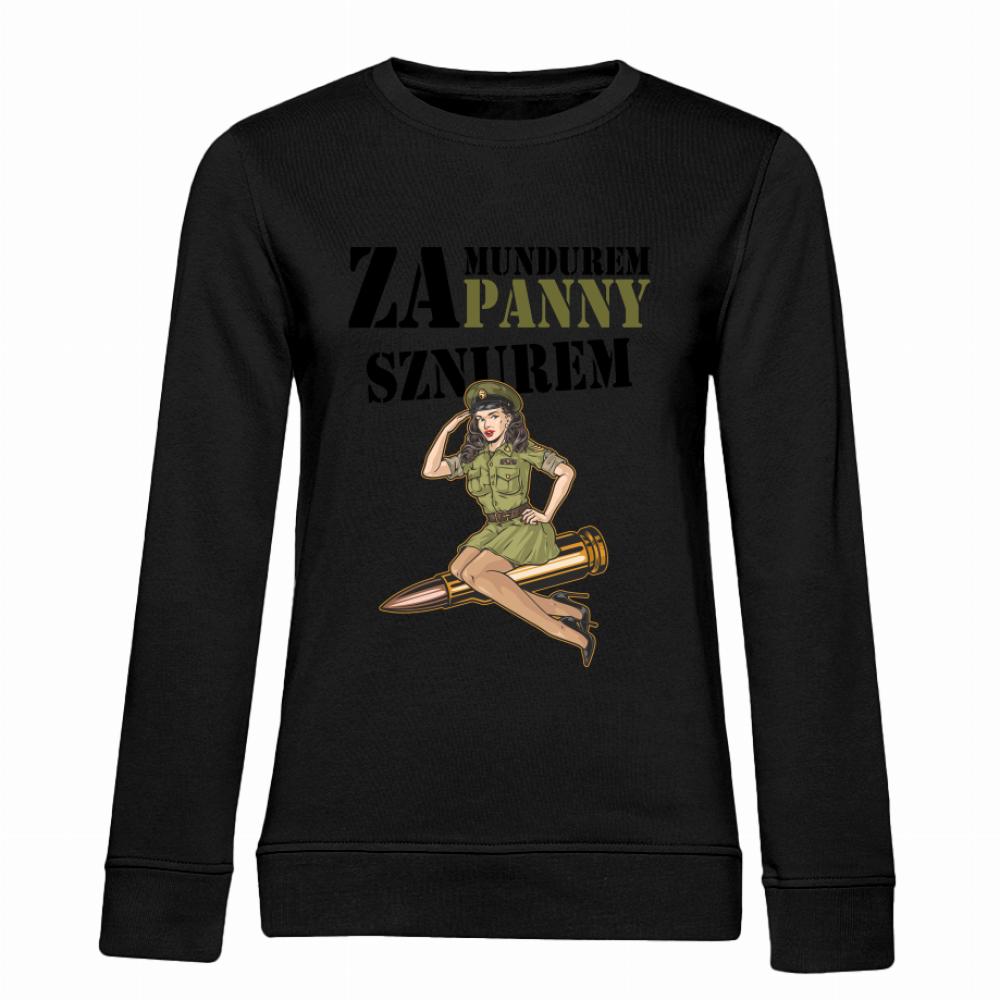 Za Mundurem Panny Sznurem bluza damska bez kaptura kolor navy