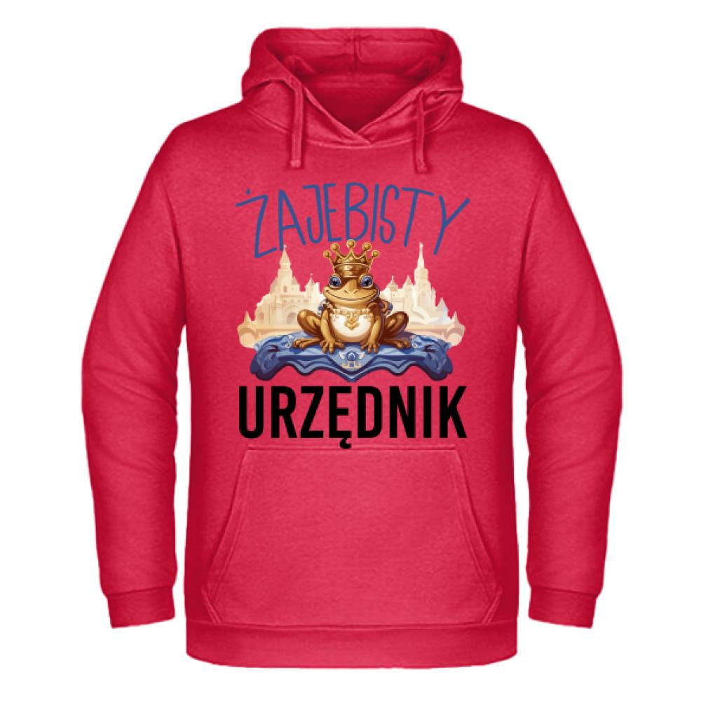 ŻAJ#BISTY URZĘDNIK bluza męska z kapturem kolor czerwony