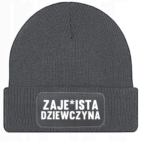 Zaje#ista dziewczyna czapka zimowa kolor czapka zimowa szara