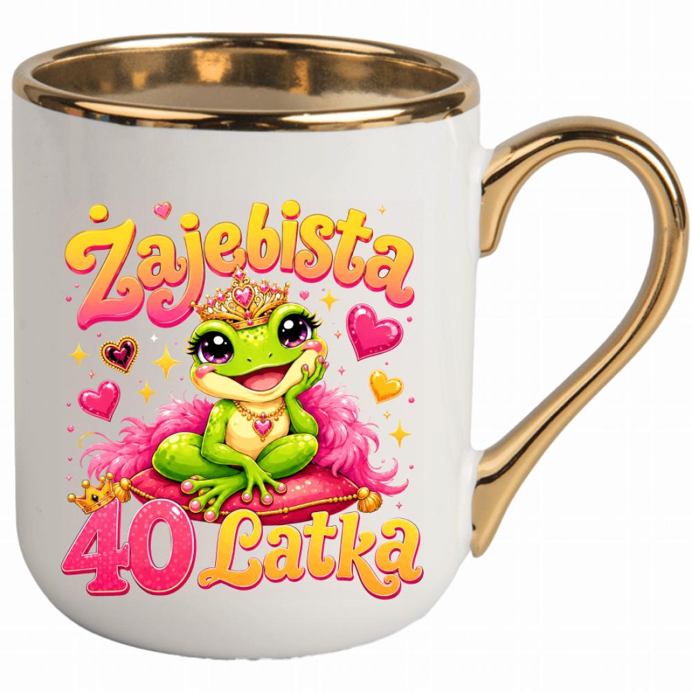 Żajebista 40-latka kubek elegant biały kolor koszulka piaskowy