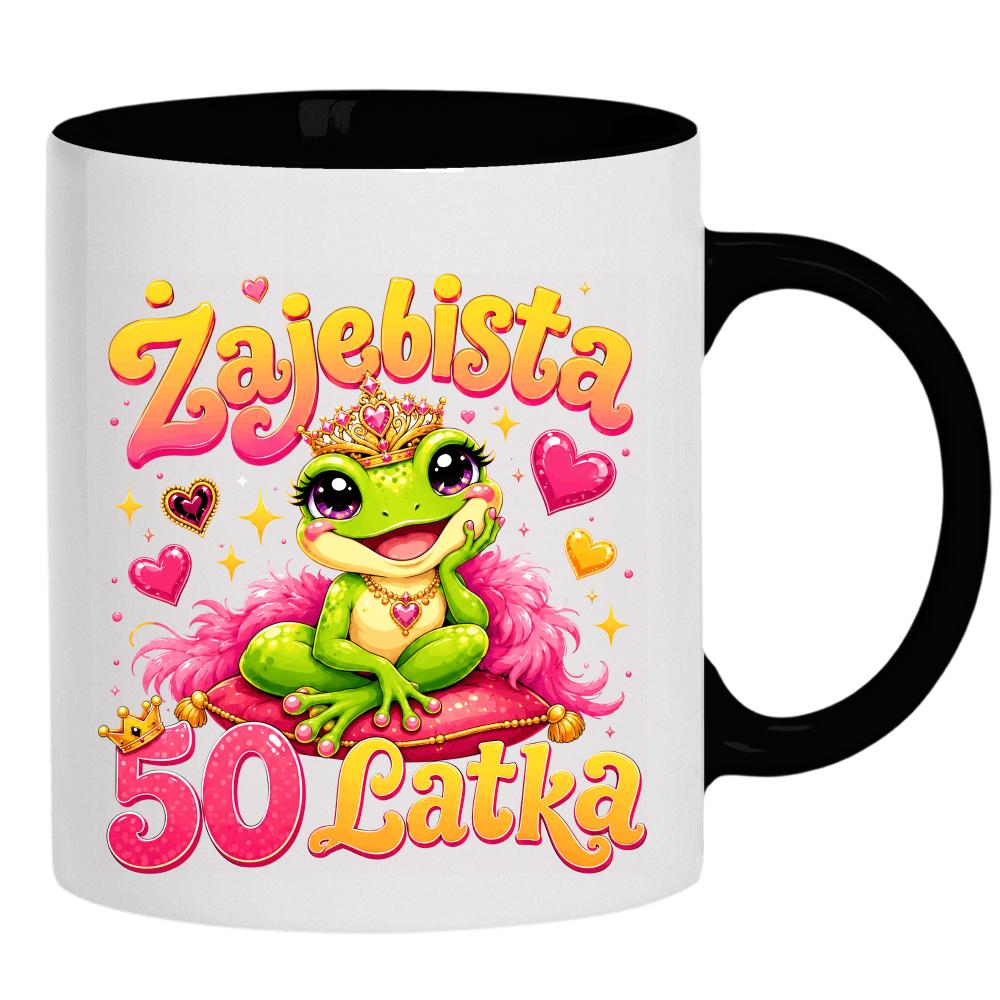 Żajebista 50-latka kubek ucho kolor kolor czarnyy