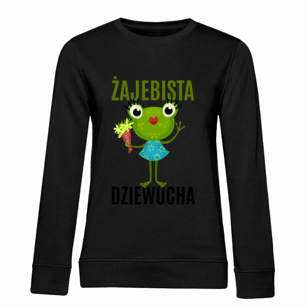 Żajebista Dziewucha bluza damska bez kaptura kolor beżowy