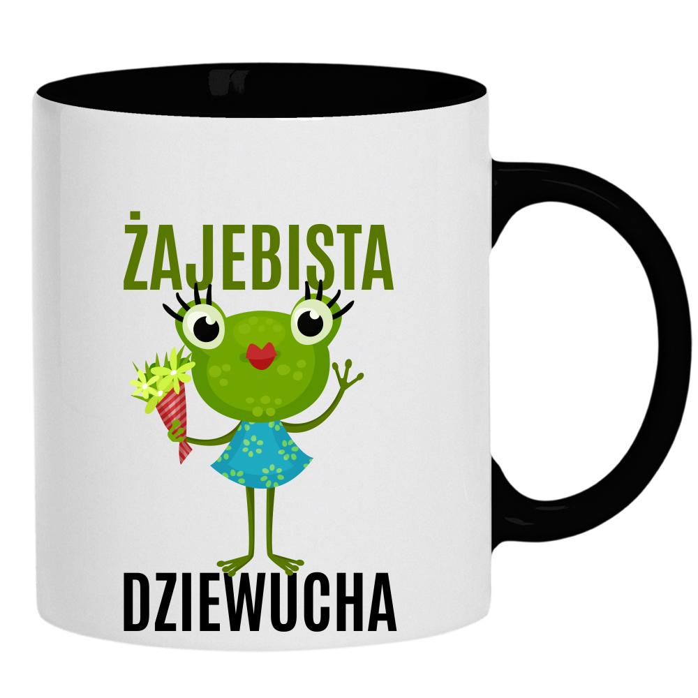 Żajebista Dziewucha kubek ucho kolor kolor czarnyy