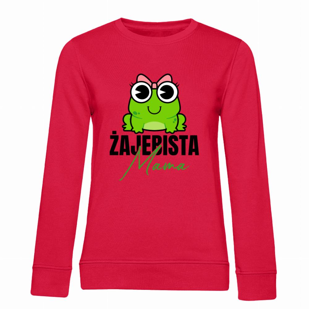 Żajebista mama 2 bluza damska bez kaptura kolor czerwony