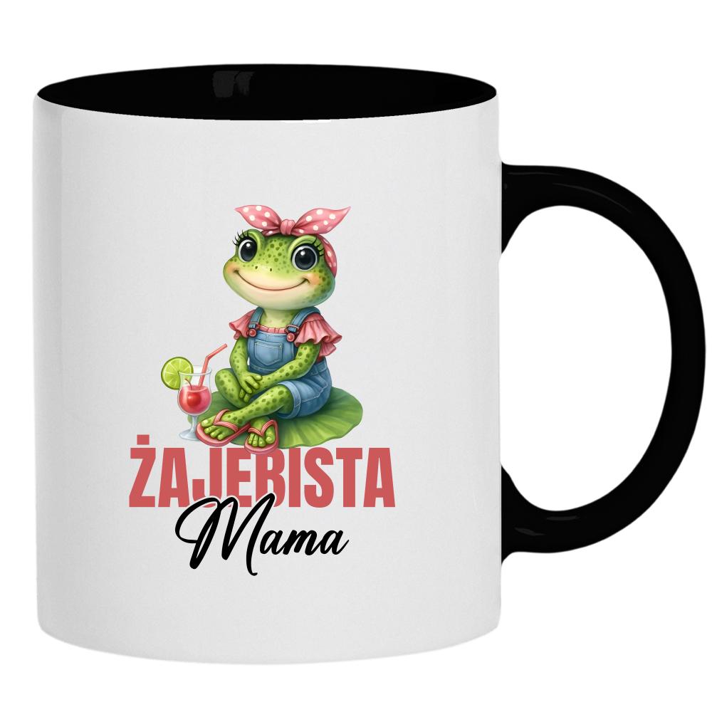 Żajebista mama 3 kubek ucho kolor kolor czarnyy