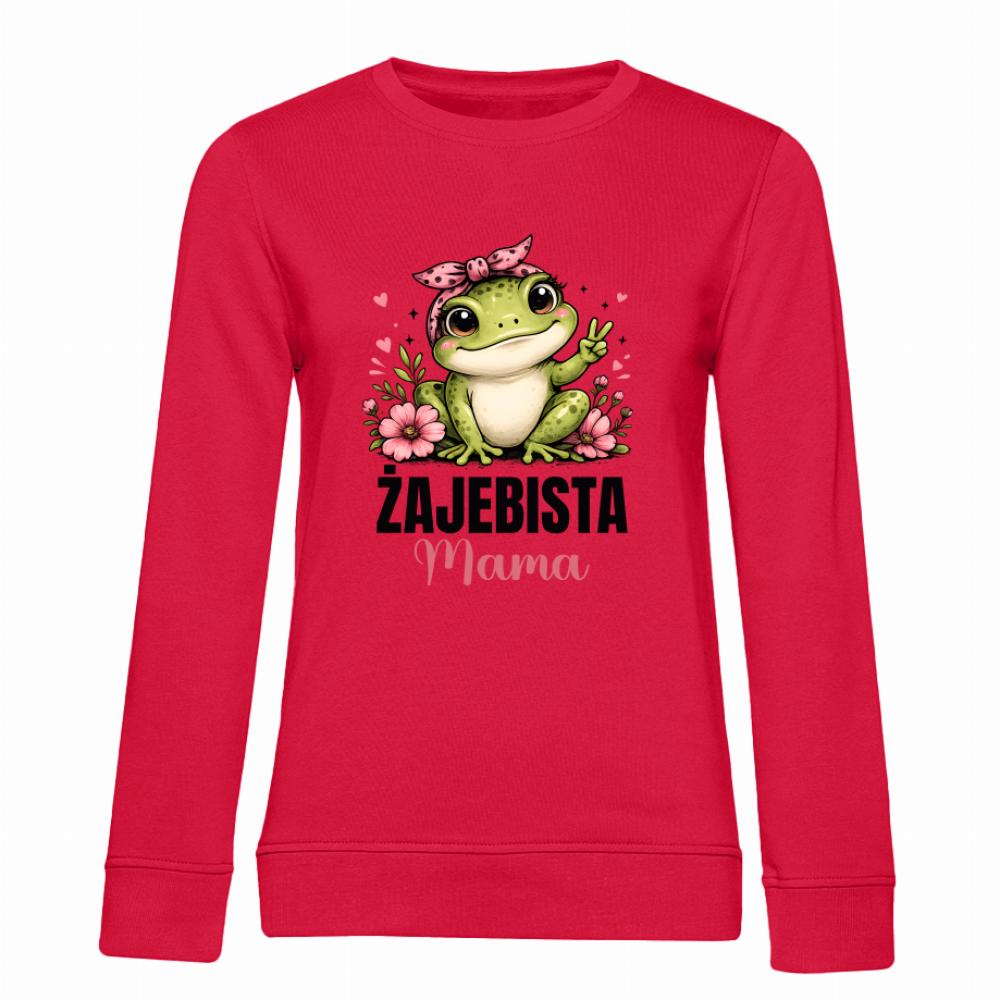 Żajebista mama 4 bluza damska bez kaptura kolor czerwony