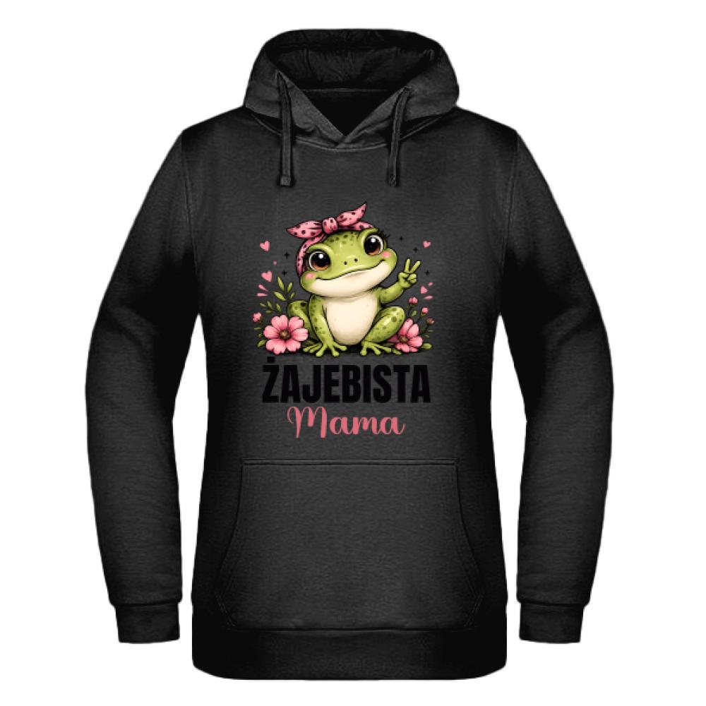 Żajebista mama 4 bluza damska z kapturem kolor miętowo zielony