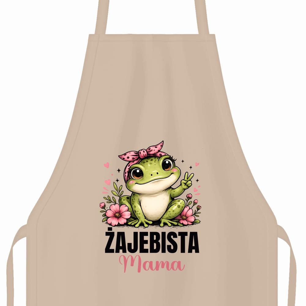 Żajebista mama 4 fartuch kolor beżowy