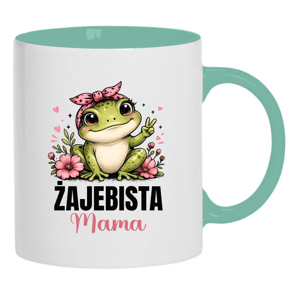 Żajebista mama 4 kubek ucho kolor kolor miętowo zielony