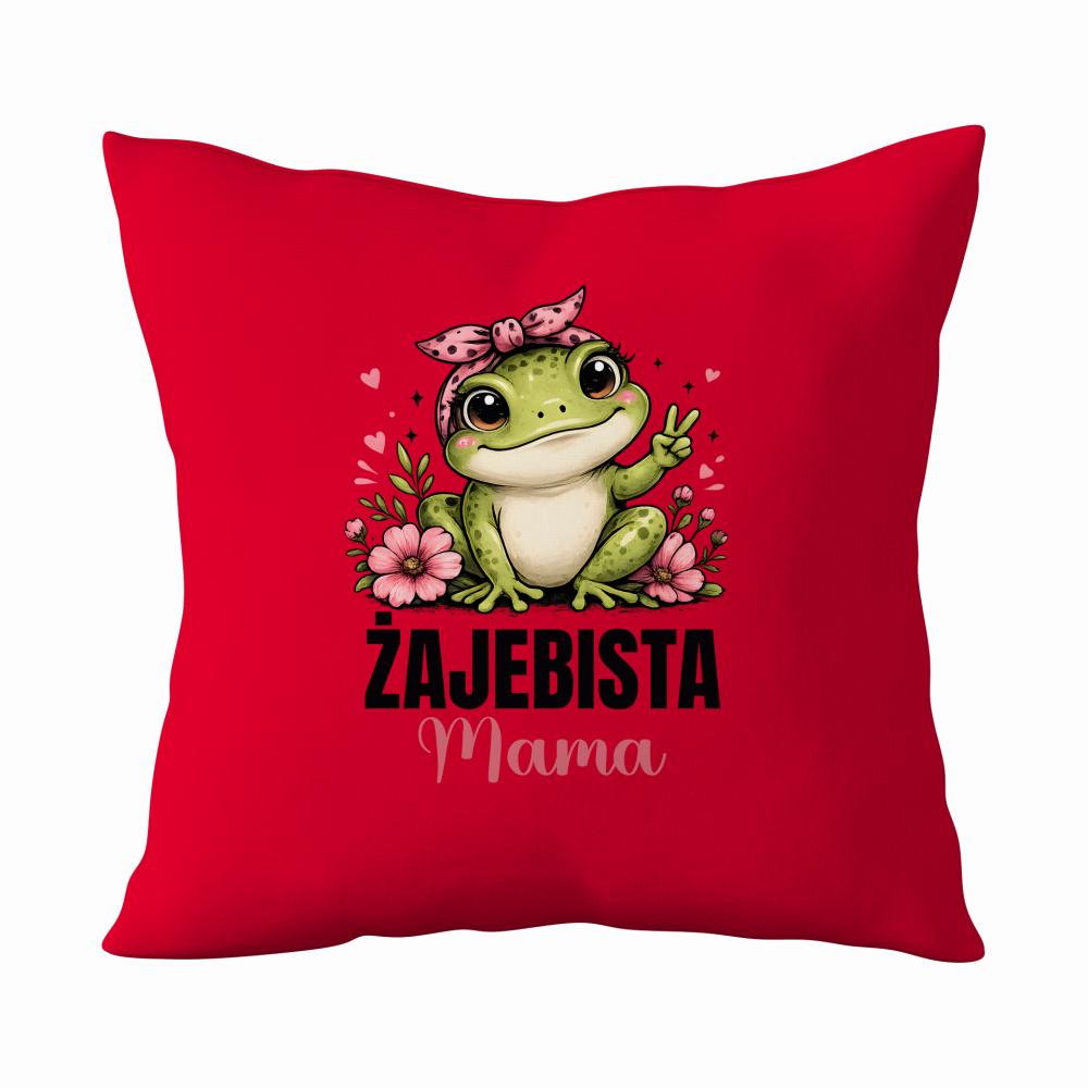 Żajebista mama 4 poduszka kolor czerwony