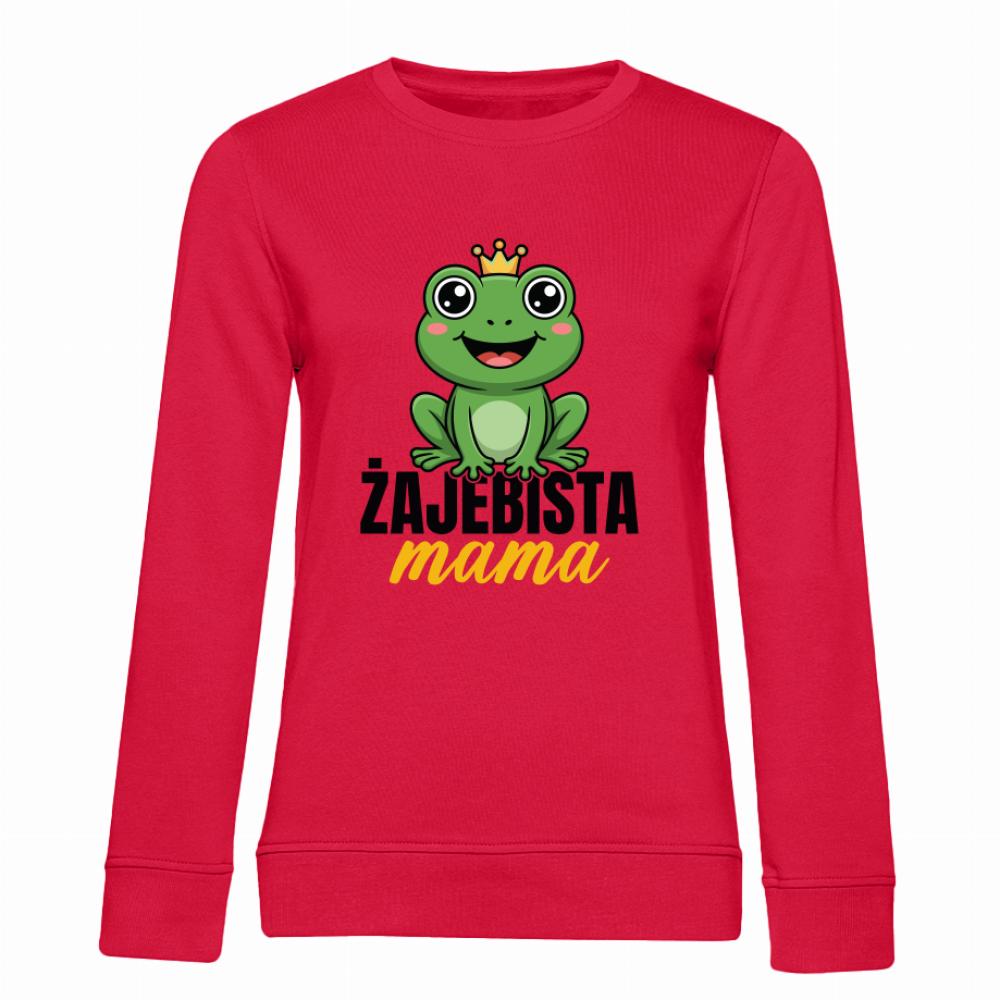 Żajebista mama 5 bluza damska bez kaptura kolor czerwony