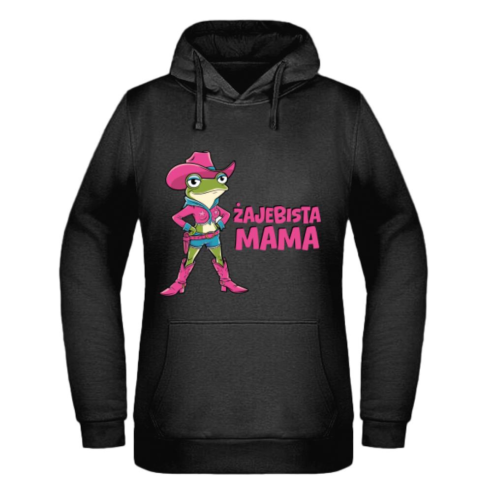 Żajebista mama bluza damska z kapturem kolor biały