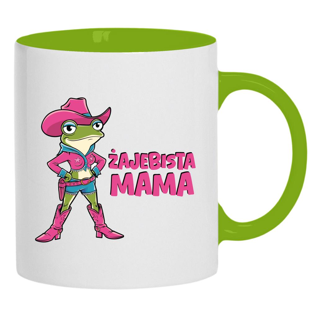 Żajebista mama kubek ucho kolor kolor zielony