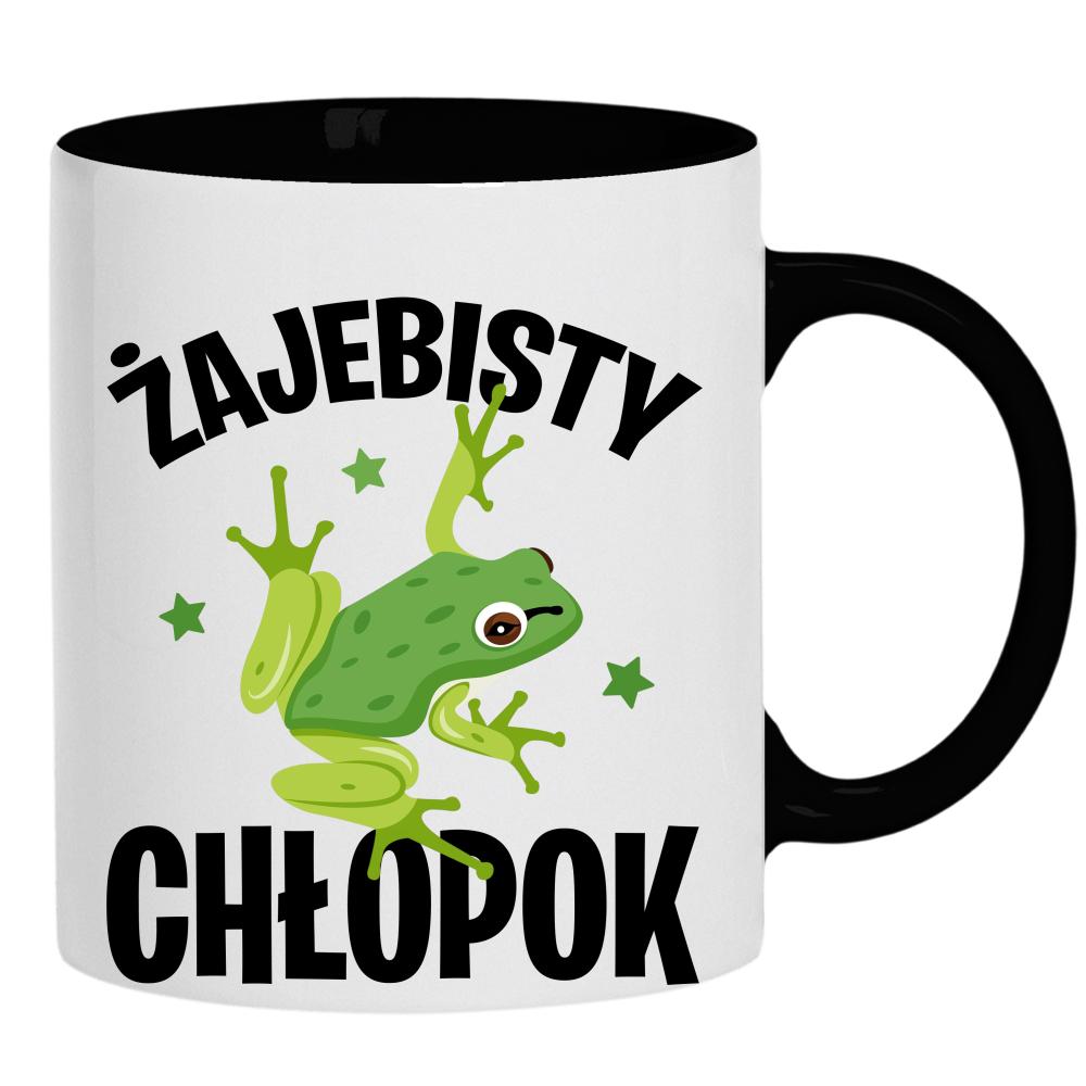 ŻAJEBISTY CHŁOPOK kubek ucho kolor kolor czarnyy