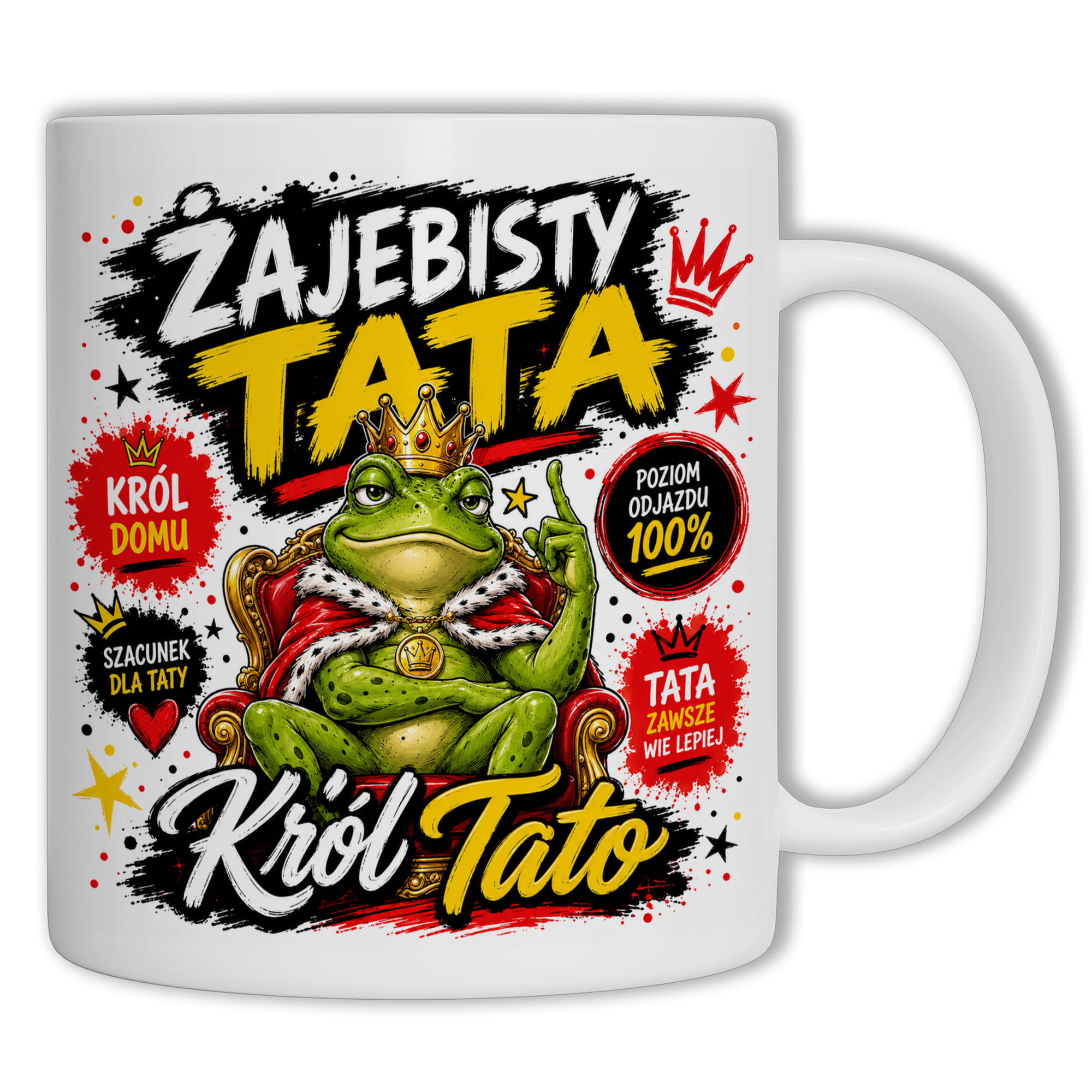 Żajebisty tata 2 kubek ucho kolor kolor biały