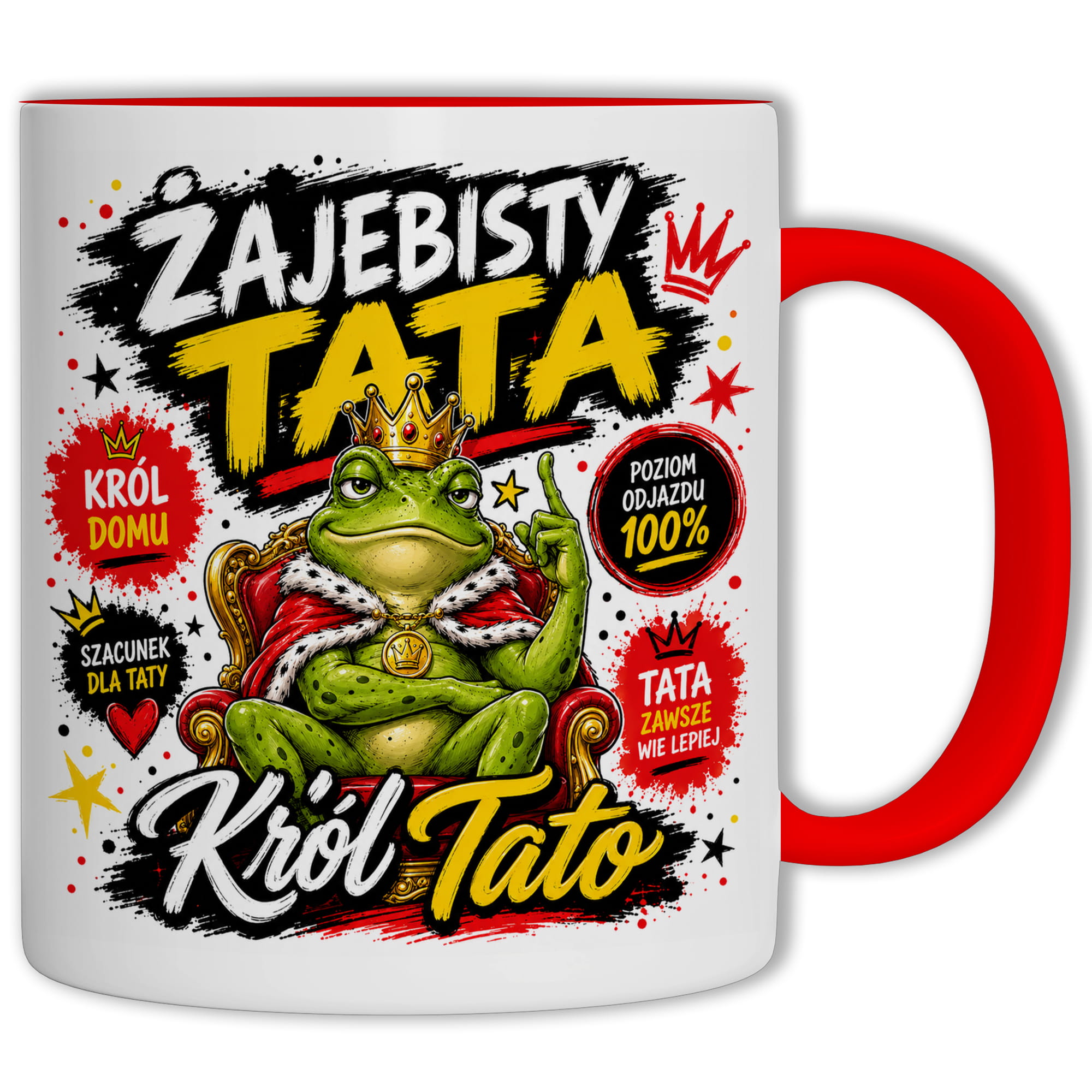 Żajebisty tata 2 kubek ucho kolor kolor czerwony