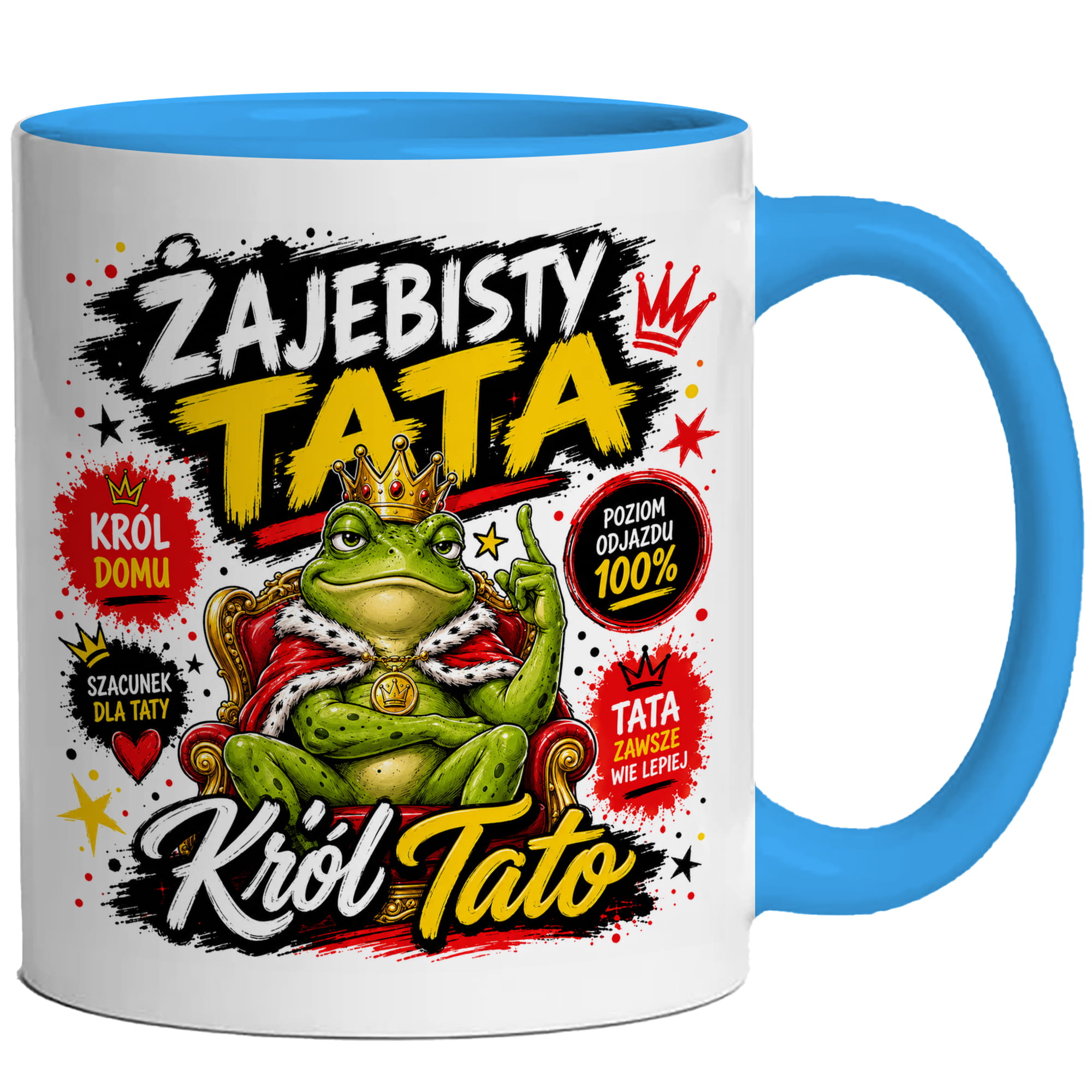 Żajebisty tata 2 kubek ucho kolor kolor jasnoniebieski