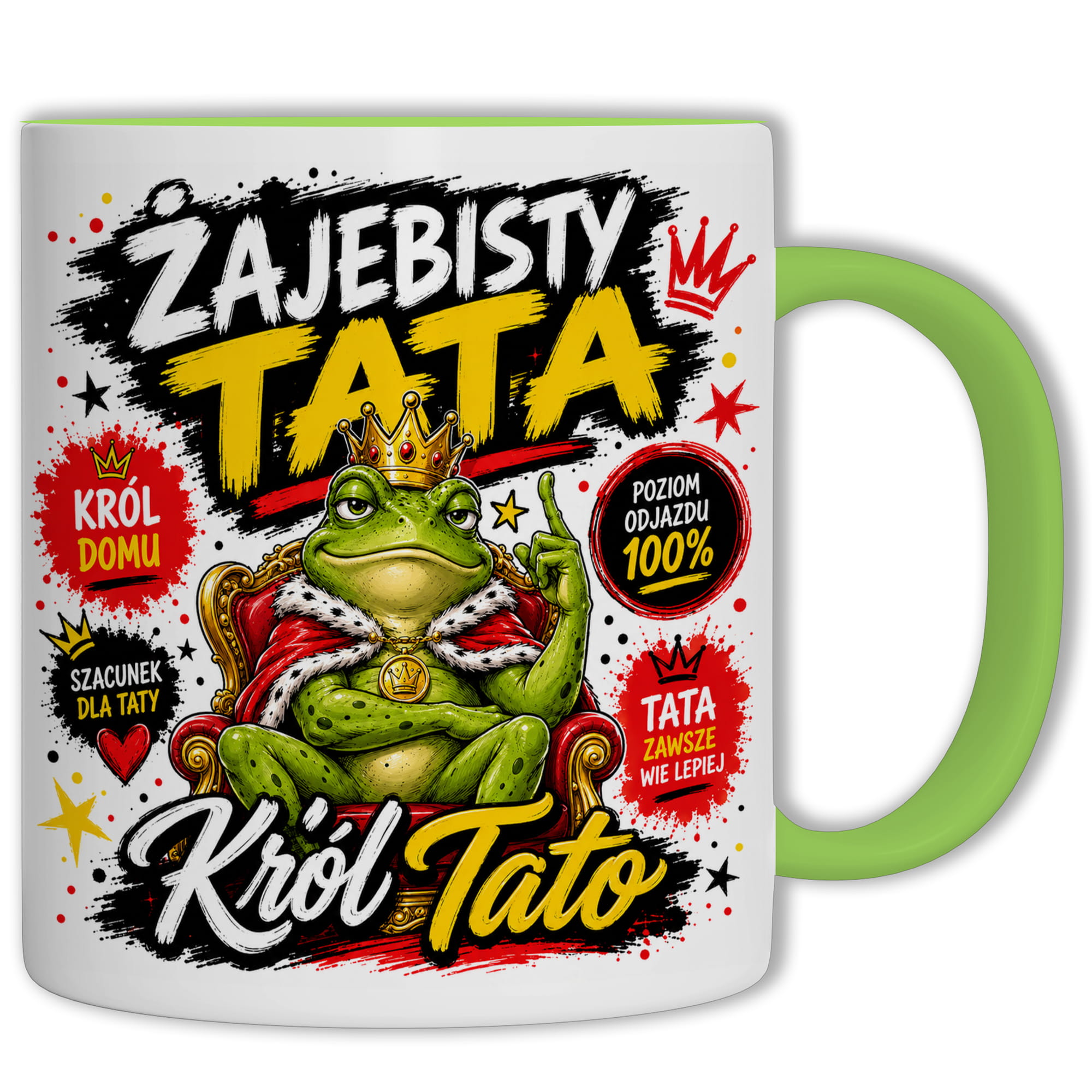 Żajebisty tata 2 kubek ucho kolor kolor zielony