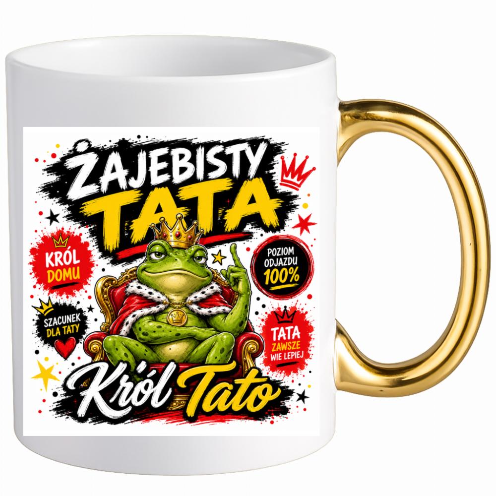 Żajebisty tata 2 kubek ucho złote kolor jasnoniebieski