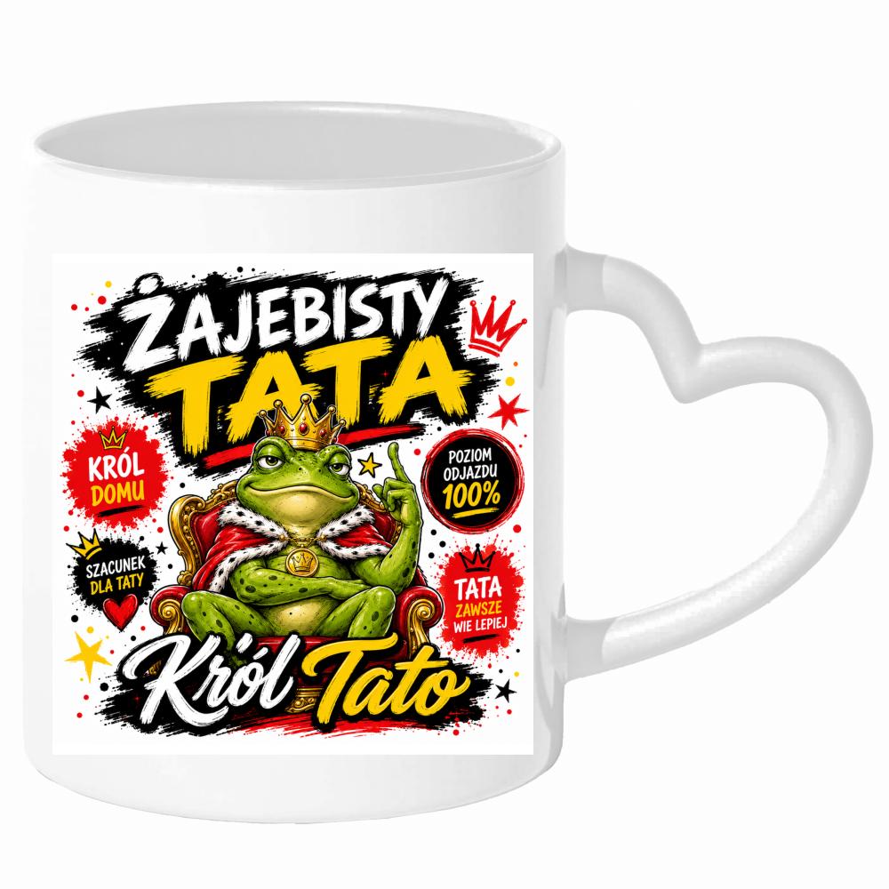 Żajebisty tata 2 kubek uchwyt serce kolor biały