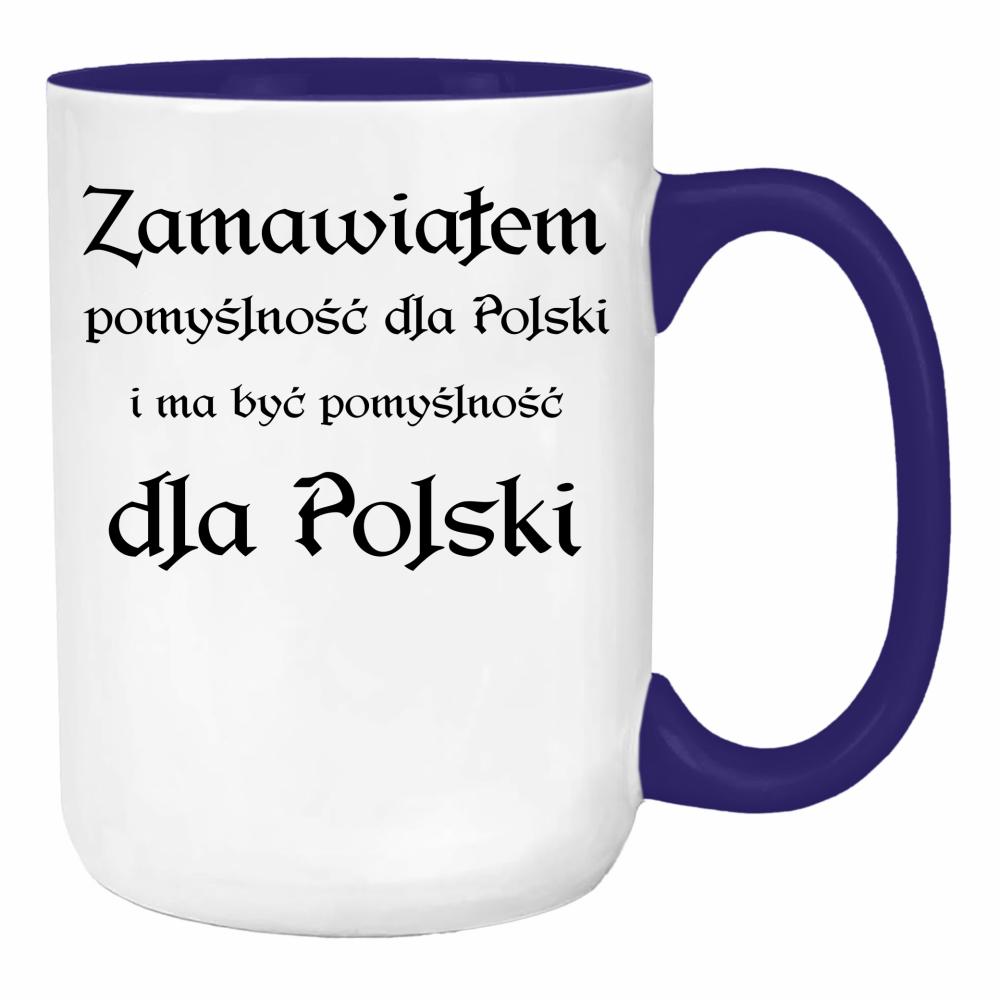 Zamawiałem pomyślność dla Polski duży kubek ucho kolor kolor navy