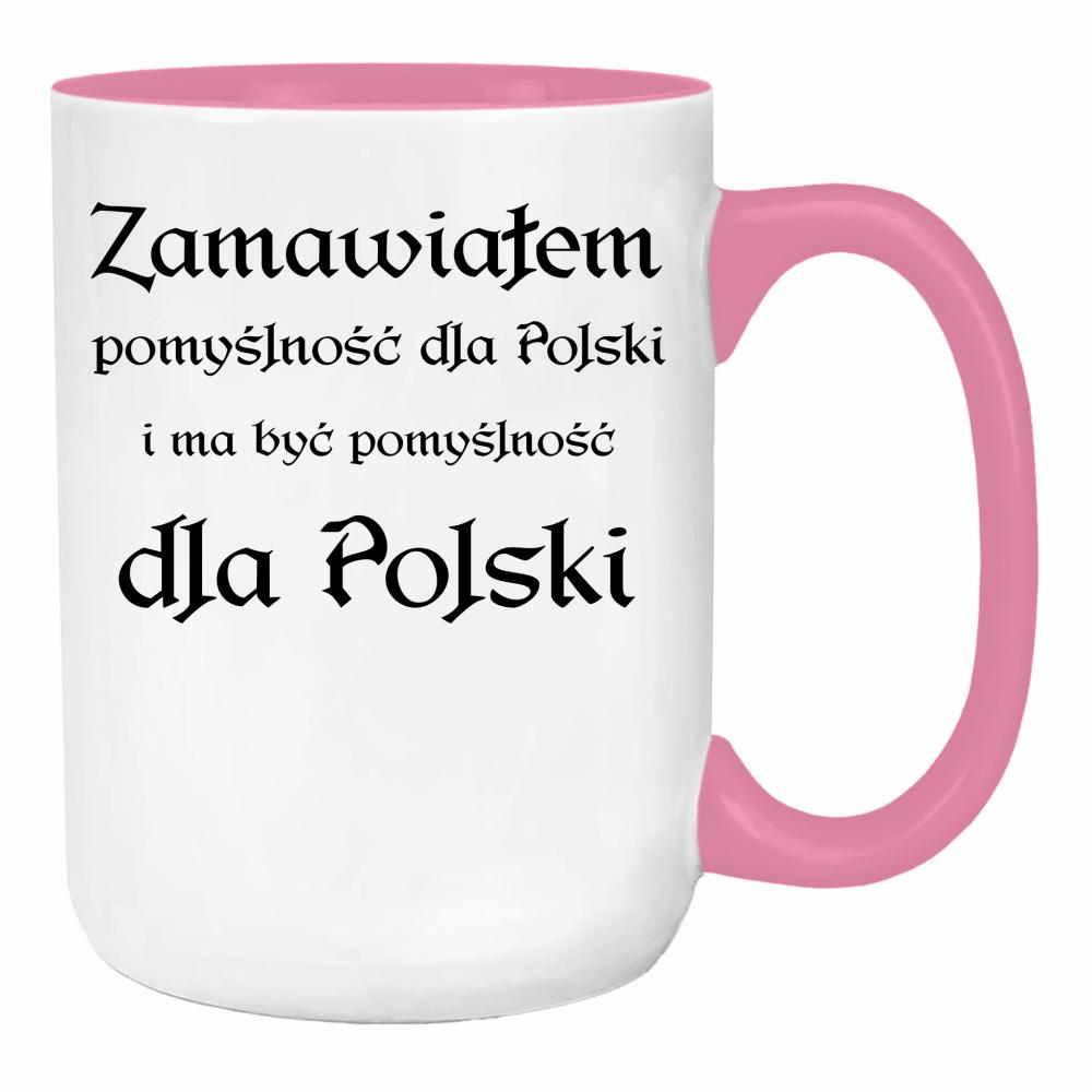 Zamawiałem pomyślność dla Polski duży kubek ucho kolor kolor różowy