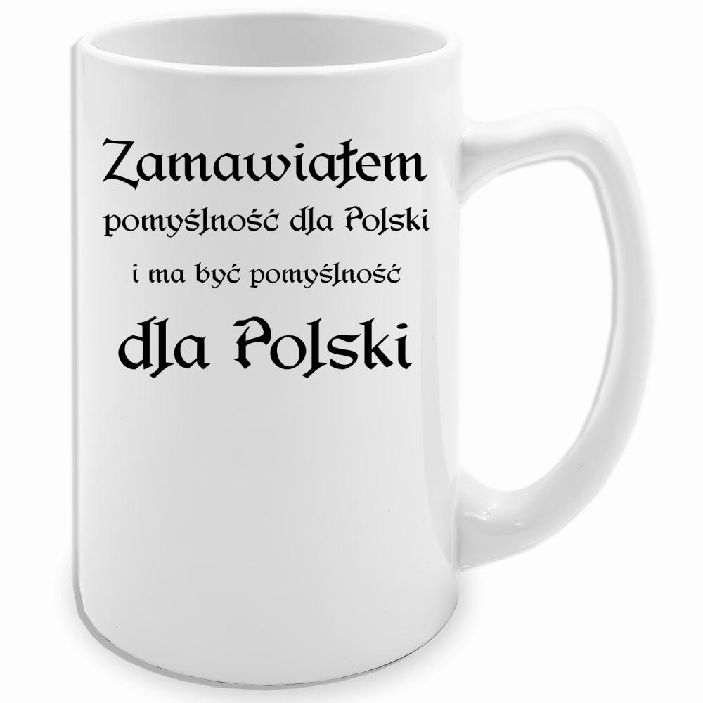 Zamawiałem pomyślność dla Polski kubek biały 413 ml kolor czarny