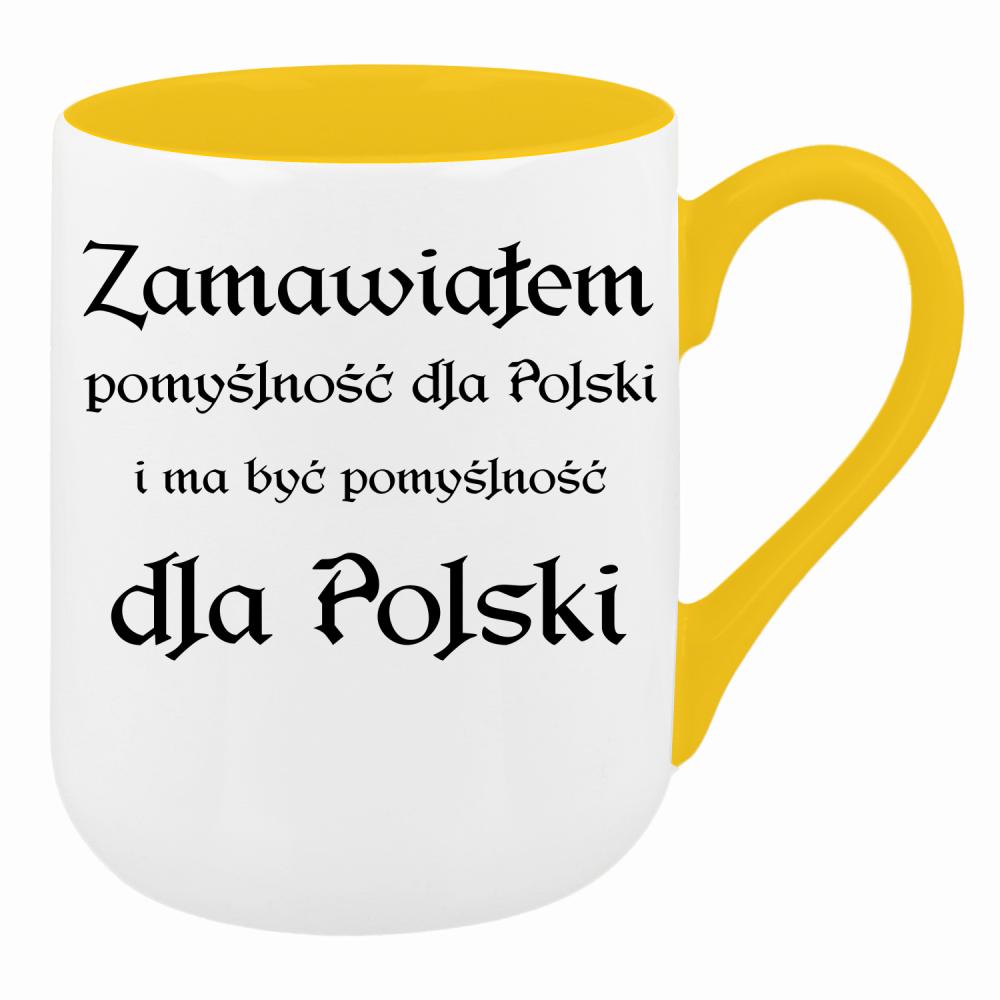 Zamawiałem pomyślność dla Polski kubek coffee kolor żółty