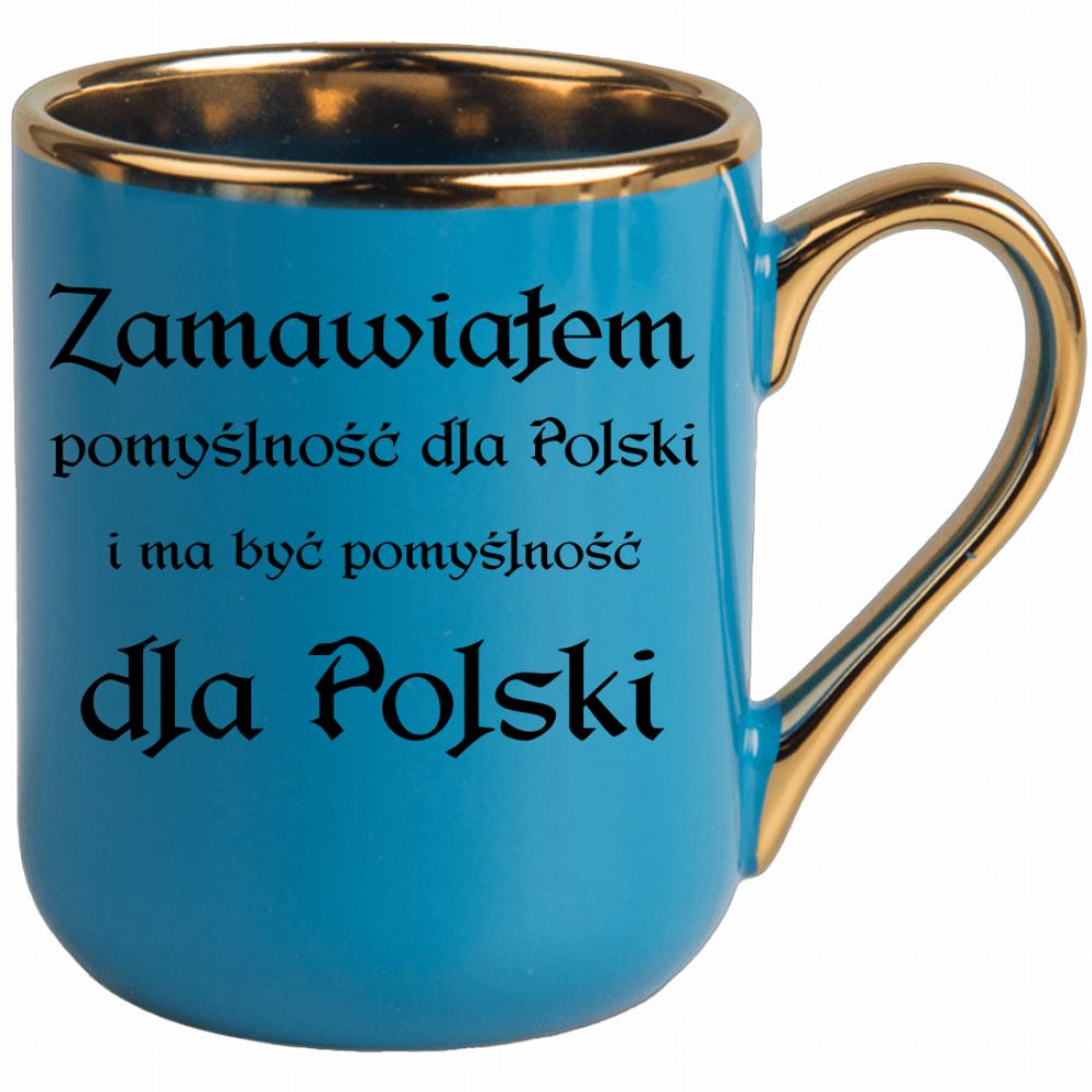 Zamawiałem pomyślność dla Polski kubek elegant niebieski kolor niebieski