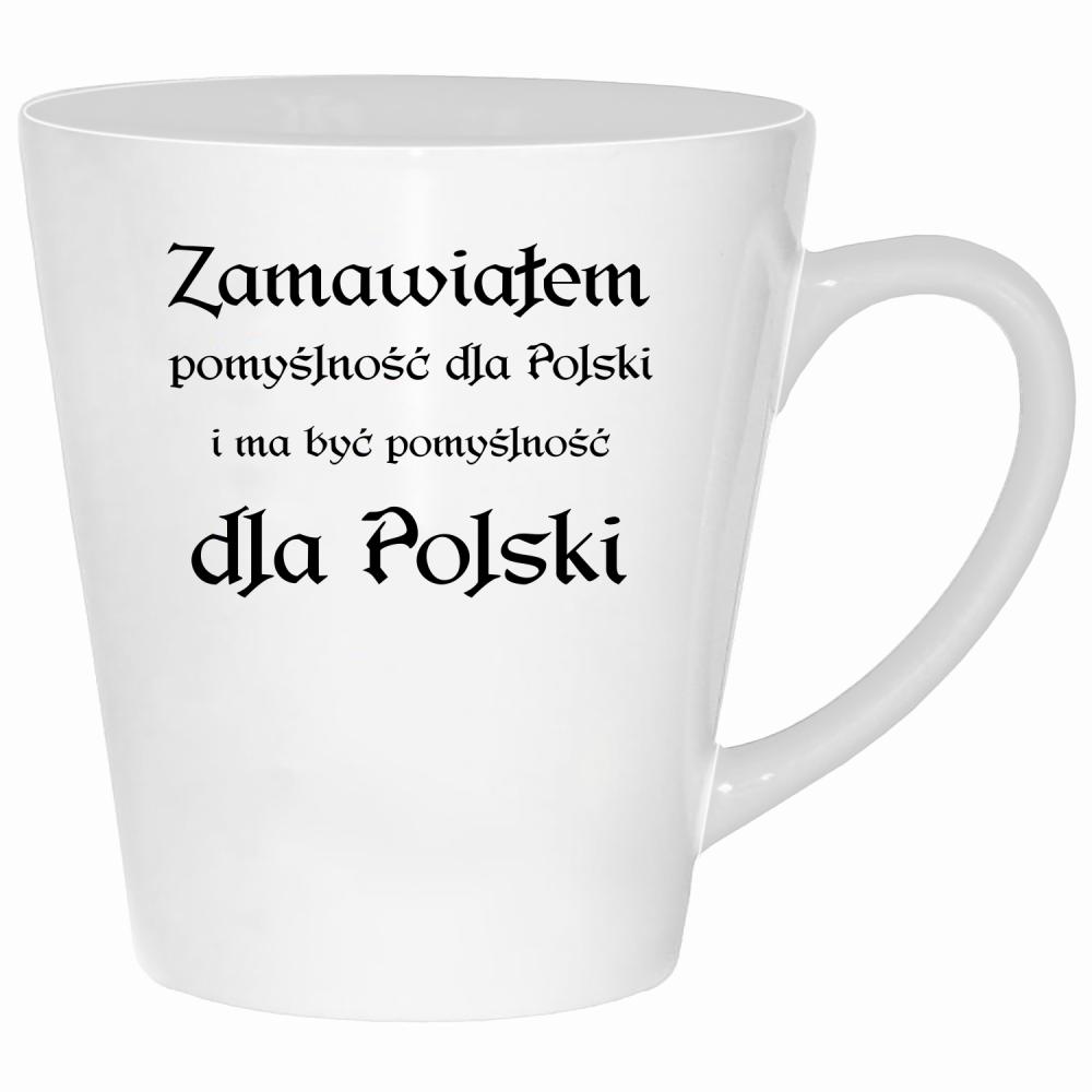 Zamawiałem pomyślność dla Polski kubek latte kolor biały