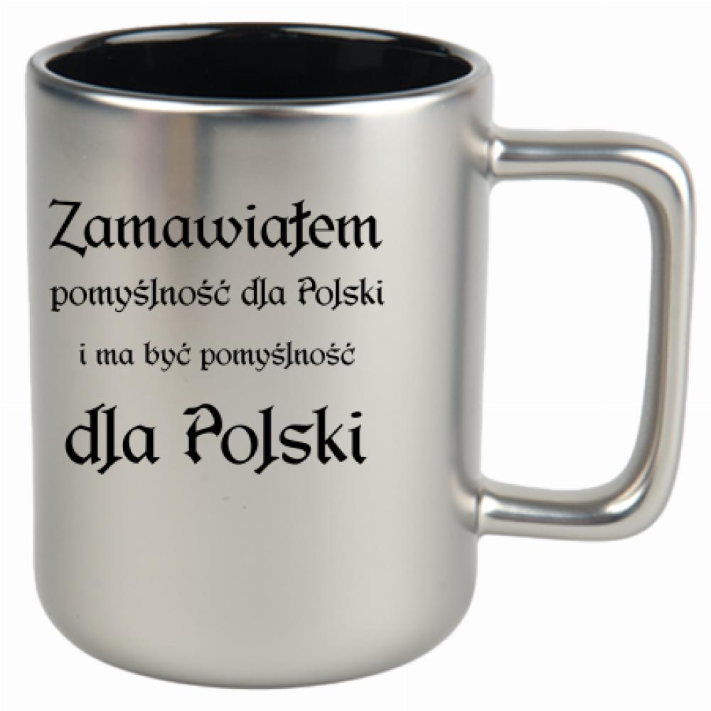 Zamawiałem pomyślność dla Polski kubek srebrny matowy kolor pink