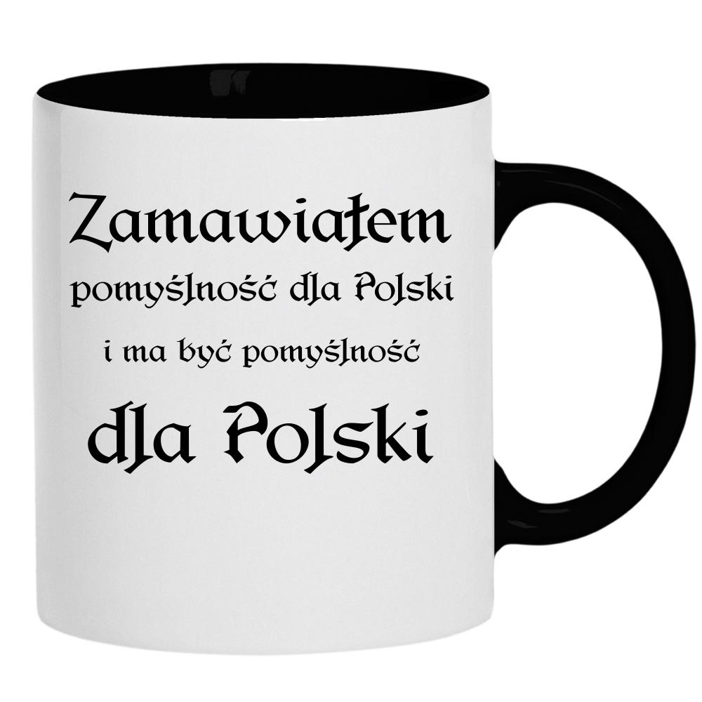 Zamawiałem pomyślność dla Polski kubek ucho kolor kolor czarnyy