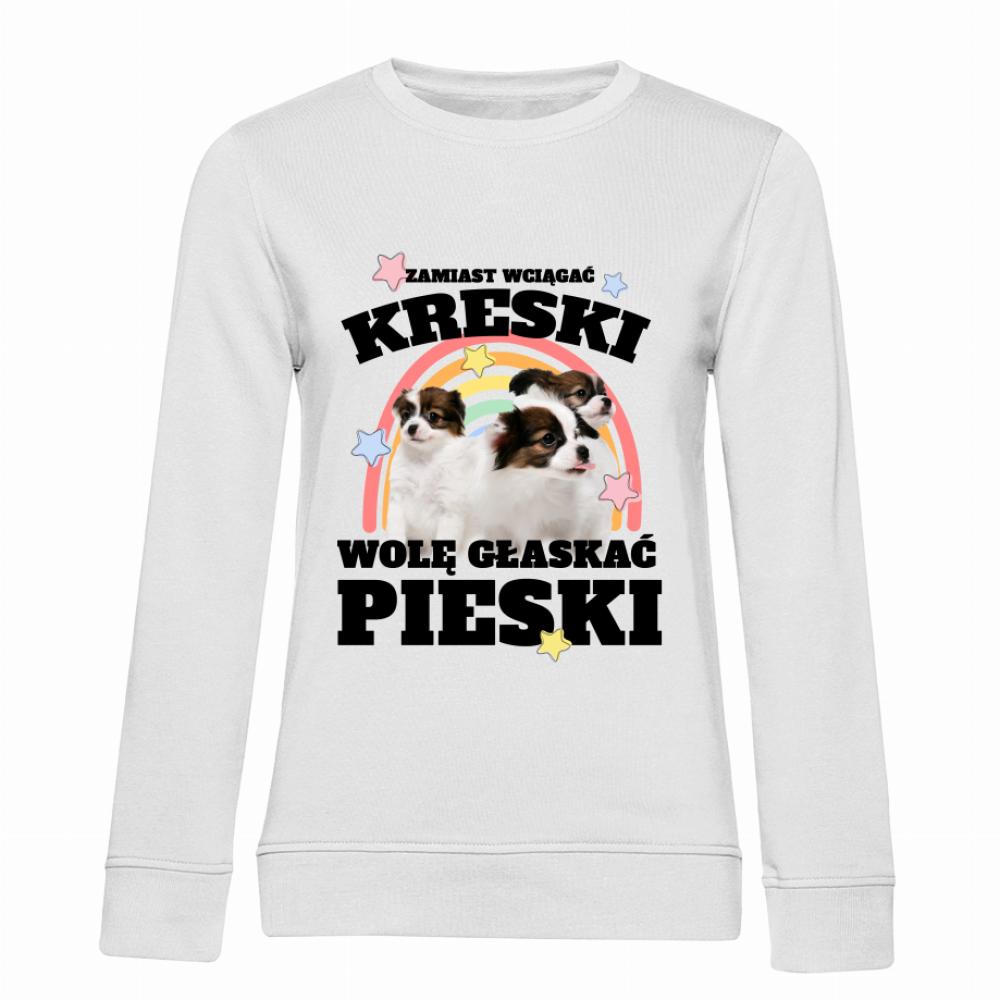 Zamiast wciągać Kreski bluza damska bez kaptura